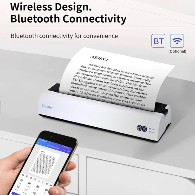 Xprinter P81 USB Interface + Portable Bluetooth Thermal Printer - AU Plug
