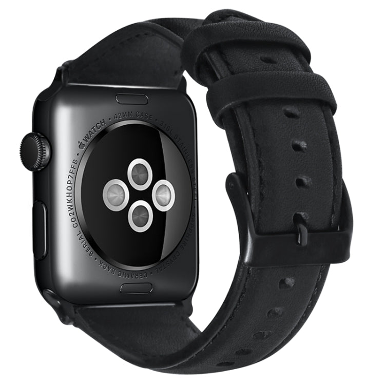 For Apple Watch Series 7 45mm Oil Wax Genuine Leather Watch Band