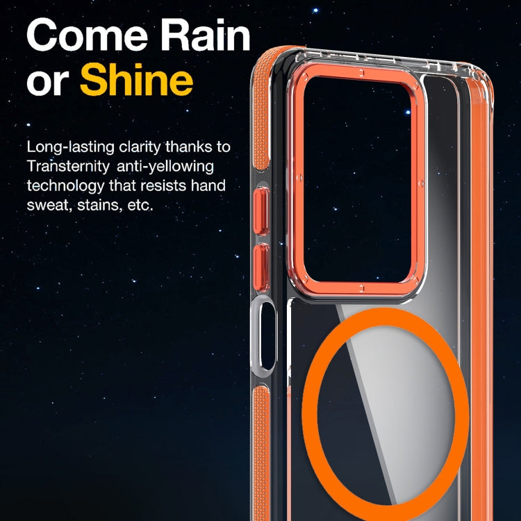 For Xiaomi Redmi Note 13 Pro 4G Dual-Color Clear Acrylic Hybrid TPU MagSafe Phone Case