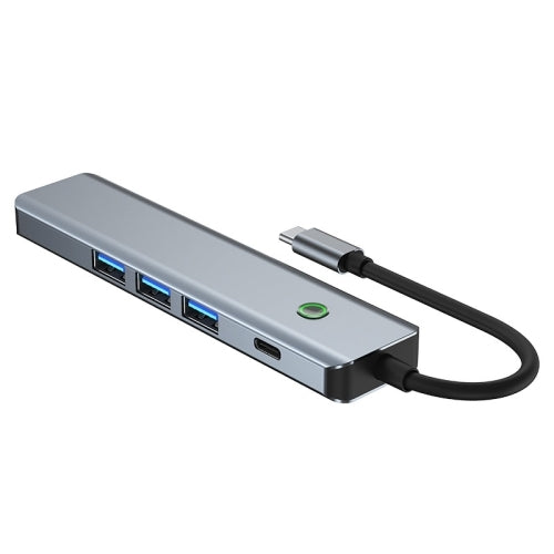 BYL-2319 5 in 1 USB-C / Type-C to USB3.0+USB-C / Type-C+HDTV Multi-function Docking Station - Grey