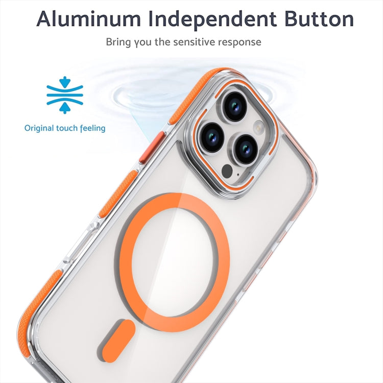 For iPhone 12 Pro Max Dual-Color Clear Acrylic Hybrid TPU Lens Flip Holder MagSafe Phone Case