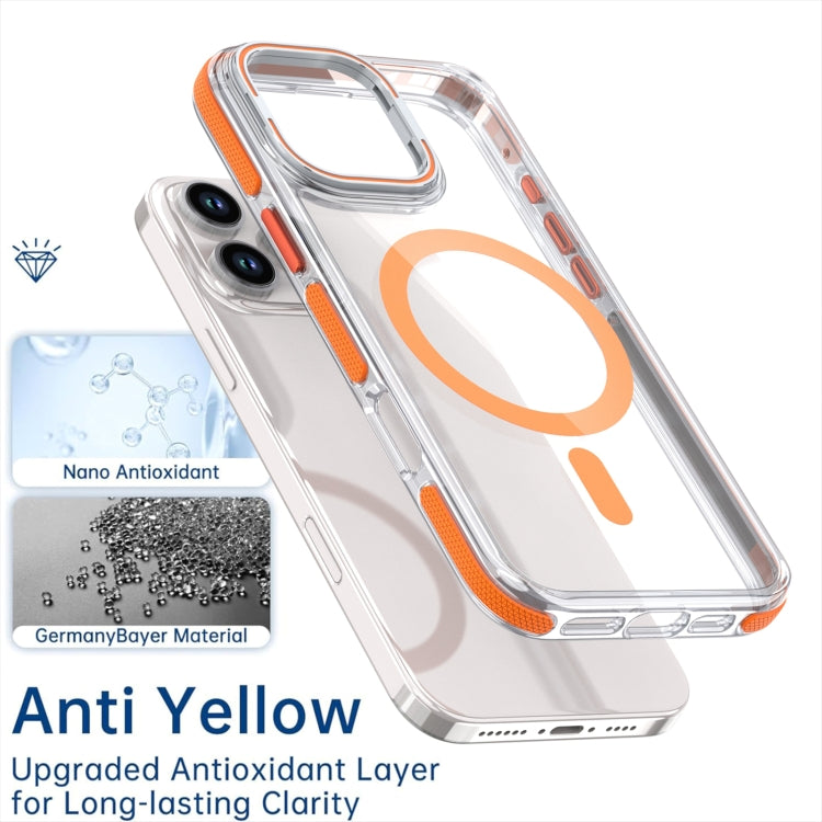 For iPhone 12 Pro Max Dual-Color Clear Acrylic Hybrid TPU Lens Flip Holder MagSafe Phone Case
