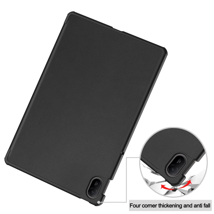 For Huawei Matepad SE 11 Custer Pure Color 3-Fold Holder Smart Leather Tablet Case