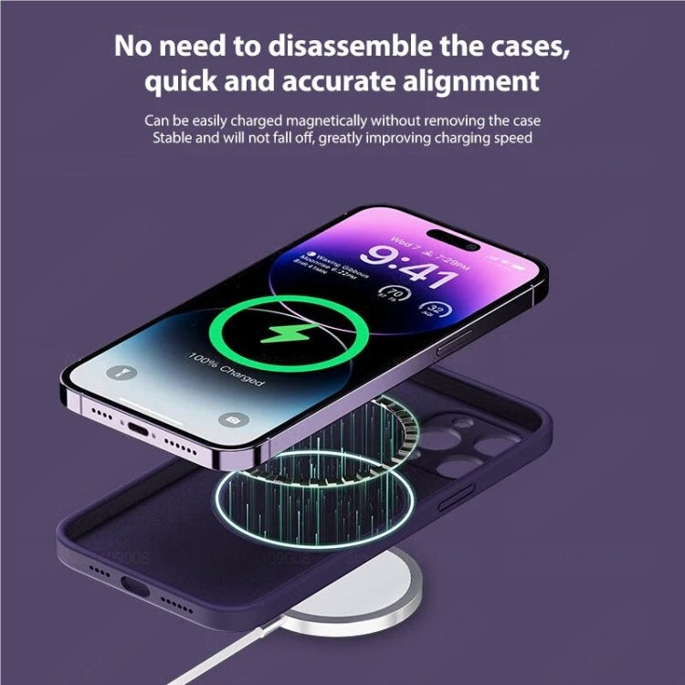 For iPhone 15 Pro Max Liquid Silicone MagSafe Phone Case