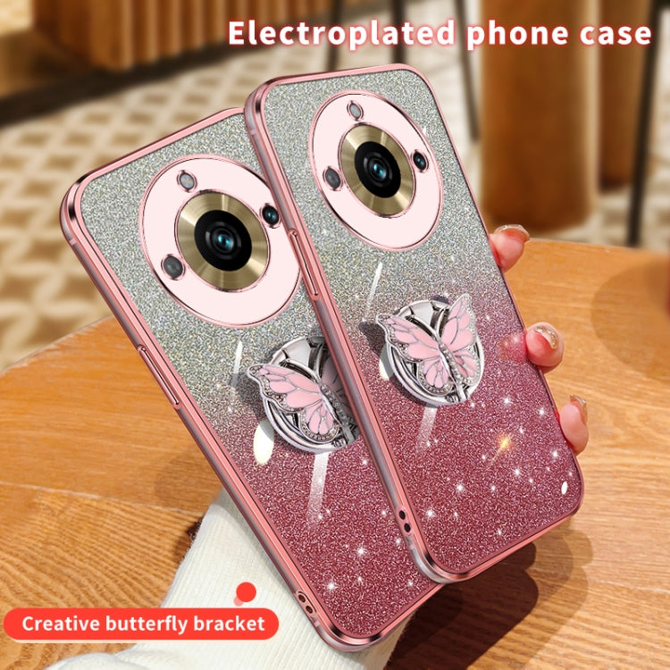 For Realme 11 Pro Plated Gradient Glitter Butterfly Holder TPU Phone Case