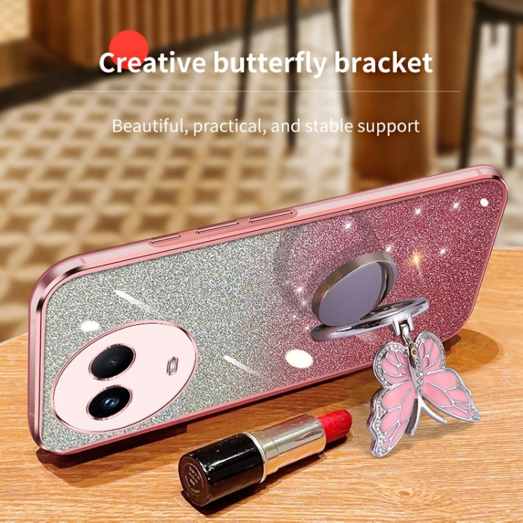 For Realme 11 5G Plated Gradient Glitter Butterfly Holder TPU Phone Case