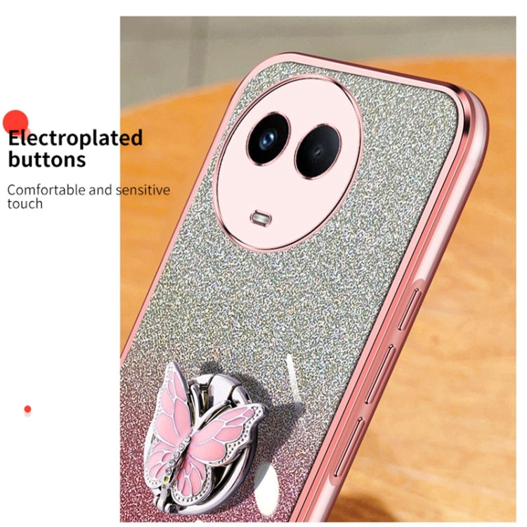 For Realme 11 5G Plated Gradient Glitter Butterfly Holder TPU Phone Case