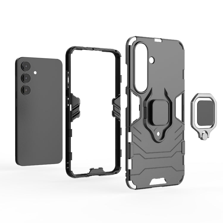 For Samsung Galaxy S25 5G PC + TPU Shockproof Protective Phone Case with Magnetic Ring Holder