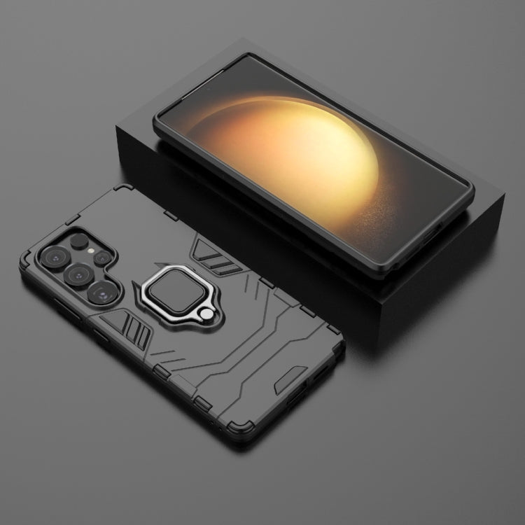 For Samsung Galaxy S25 Ultra 5G PC + TPU Shockproof Protective Phone Case with Magnetic Ring Holder