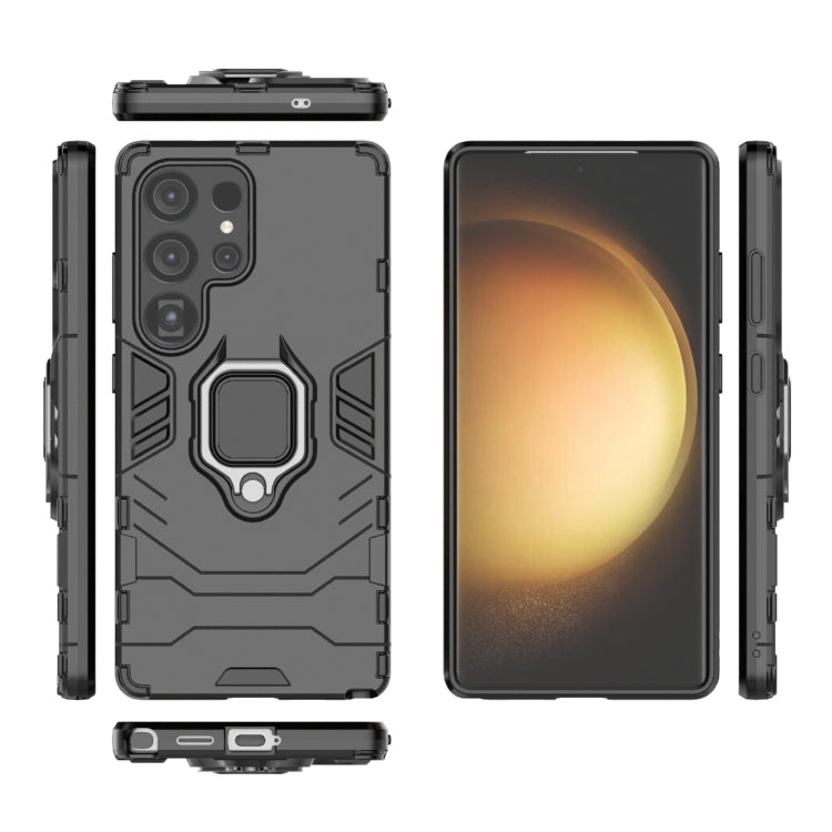 For Samsung Galaxy S25 Ultra 5G PC + TPU Shockproof Protective Phone Case with Magnetic Ring Holder