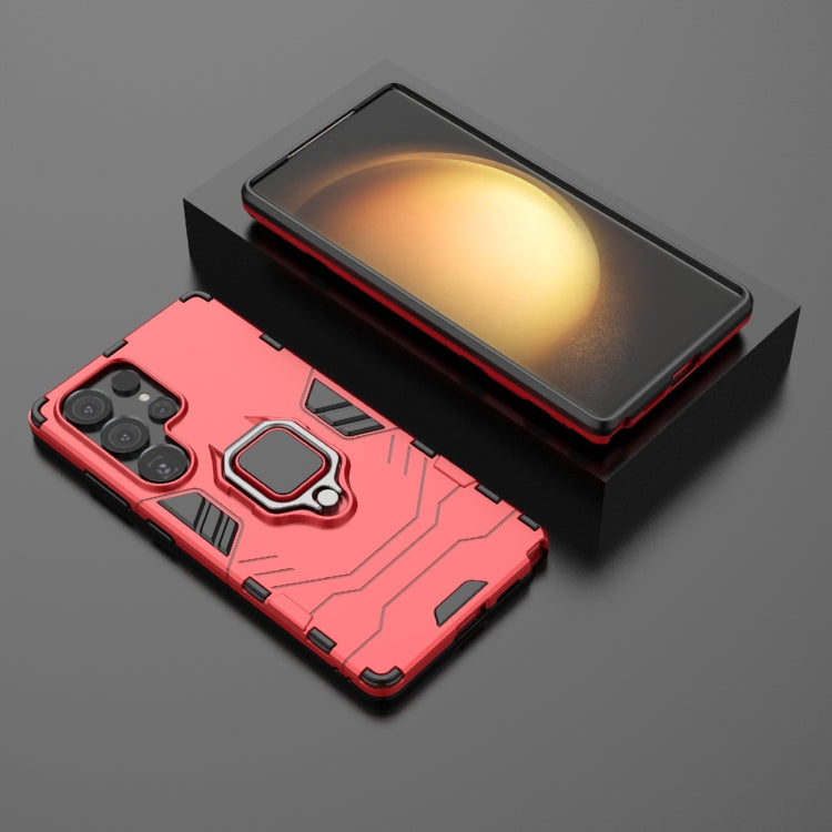 For Samsung Galaxy S25 Ultra 5G PC + TPU Shockproof Protective Phone Case with Magnetic Ring Holder