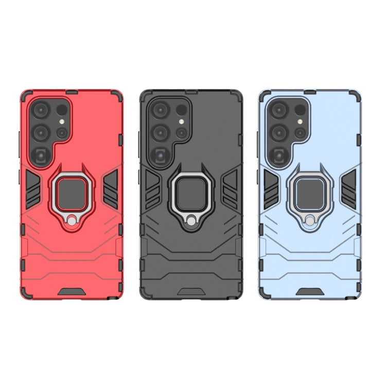 For Samsung Galaxy S25 Ultra 5G PC + TPU Shockproof Protective Phone Case with Magnetic Ring Holder