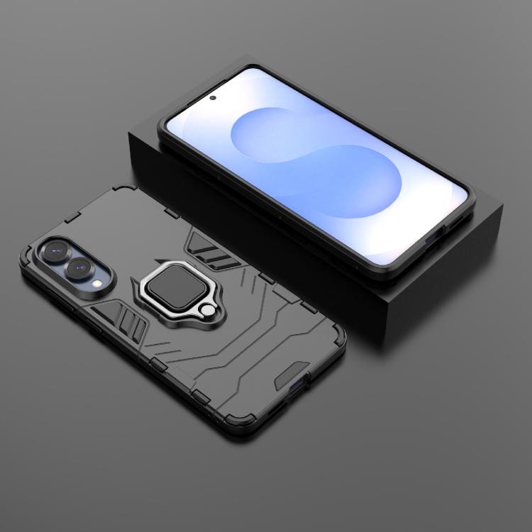 For Samsung Galaxy S25 Edge 5G PC + TPU Shockproof Protective Phone Case with Magnetic Ring Holder