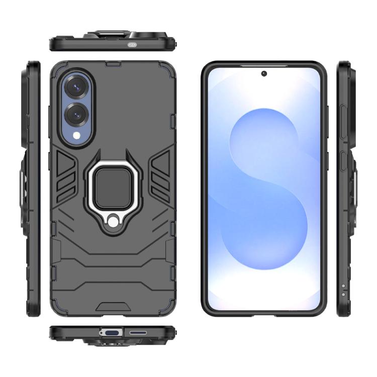 For Samsung Galaxy S25 Edge 5G PC + TPU Shockproof Protective Phone Case with Magnetic Ring Holder