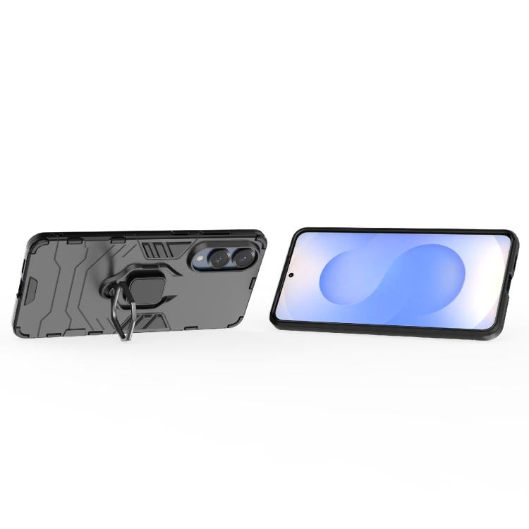 For Samsung Galaxy S25 Edge 5G PC + TPU Shockproof Protective Phone Case with Magnetic Ring Holder