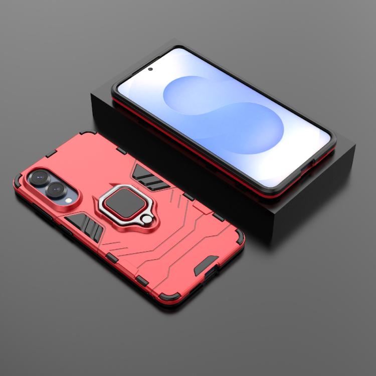 For Samsung Galaxy S25 Edge 5G PC + TPU Shockproof Protective Phone Case with Magnetic Ring Holder