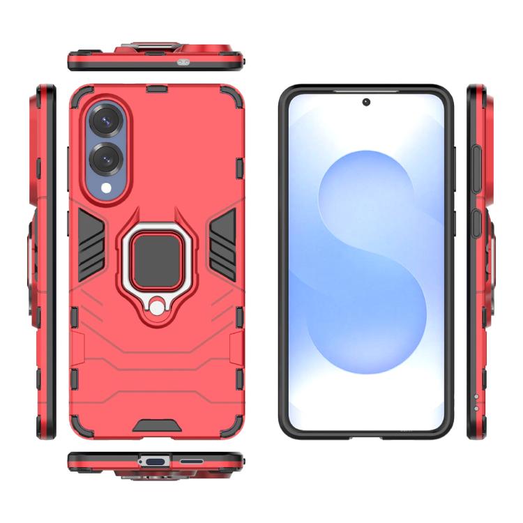 For Samsung Galaxy S25 Edge 5G PC + TPU Shockproof Protective Phone Case with Magnetic Ring Holder