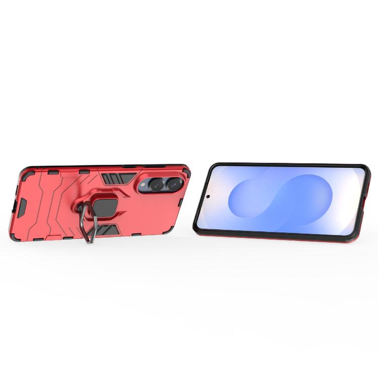 For Samsung Galaxy S25 Edge 5G PC + TPU Shockproof Protective Phone Case with Magnetic Ring Holder