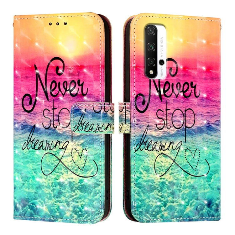 For Honor 20 / 20 Pro / 20S 4G 3D Painting Horizontal Flip Leather Phone Case