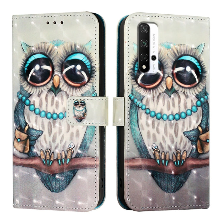 For Honor 20 / 20 Pro / 20S 4G 3D Painting Horizontal Flip Leather Phone Case