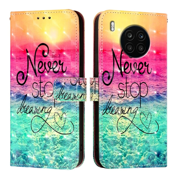 For Honor 50 Lite / Huawei Nova 8i 3D Painting Horizontal Flip Leather Phone Case