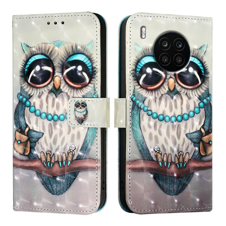 For Honor 50 Lite / Huawei Nova 8i 3D Painting Horizontal Flip Leather Phone Case