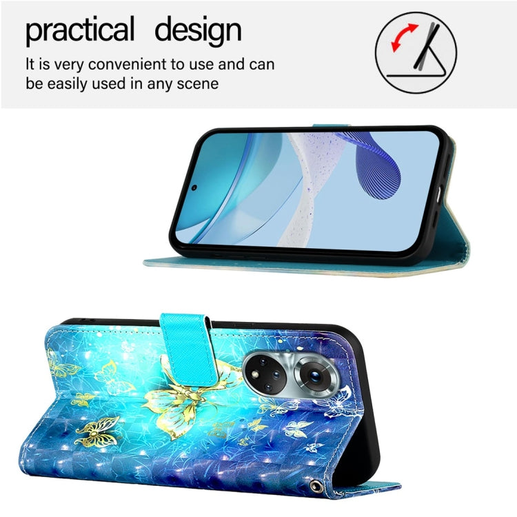 For Honor 50 Pro / Huawei Nova 9 Pro 3D Painting Horizontal Flip Leather Phone Case