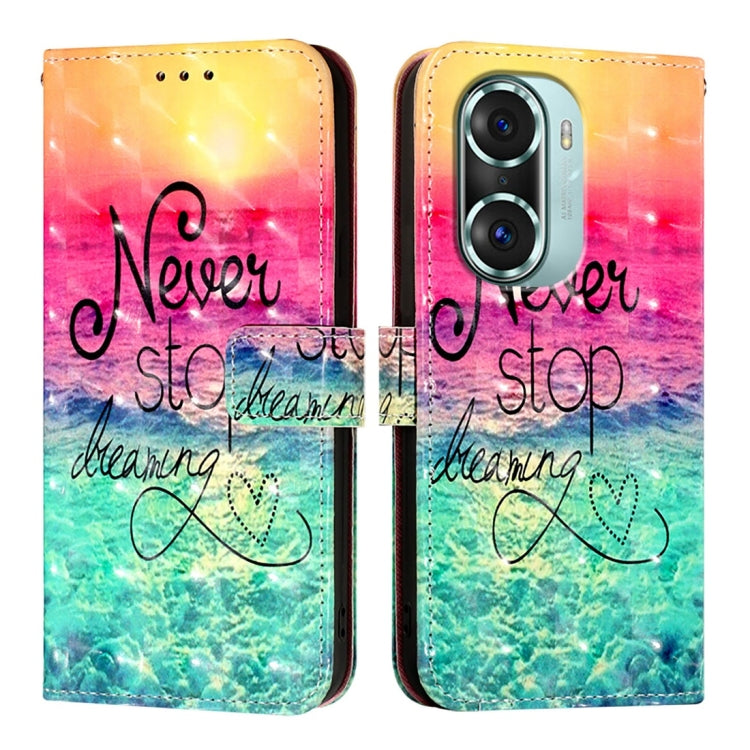For Honor 60 Pro 3D Painting Horizontal Flip Leather Phone Case