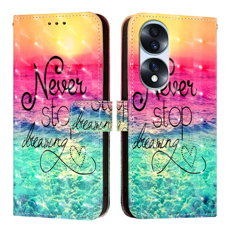 For Honor 70 Pro 3D Painting Horizontal Flip Leather Phone Case
