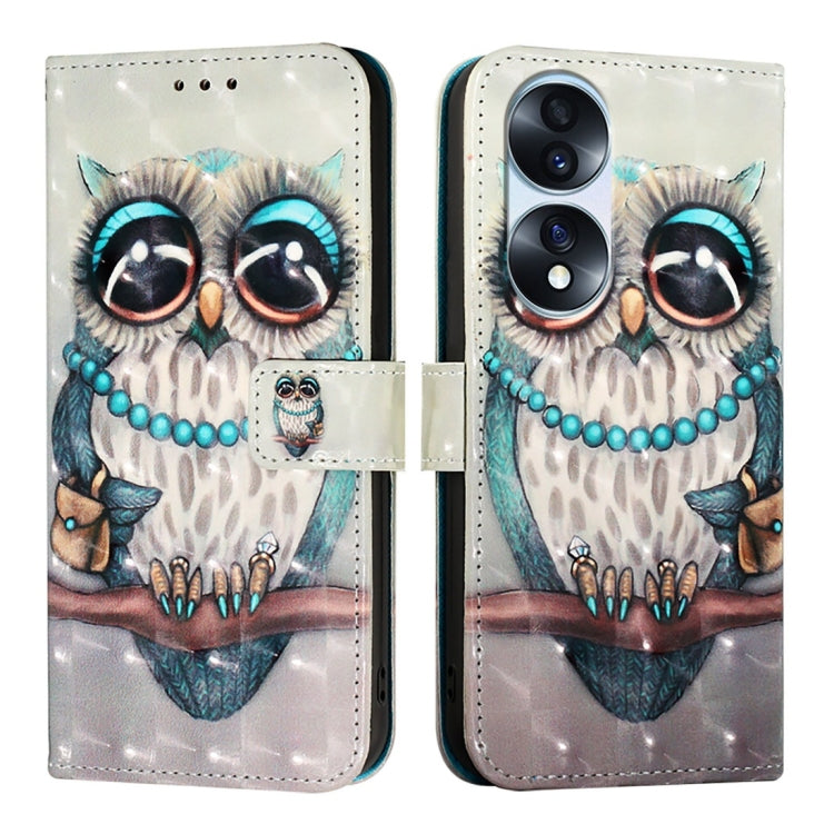 For Honor 70 Pro 3D Painting Horizontal Flip Leather Phone Case