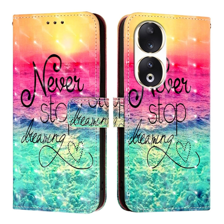 For Honor 90 3D Painting Horizontal Flip Leather Phone Case