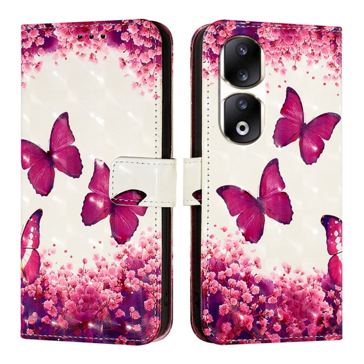 For Honor 90 Pro 3D Painting Horizontal Flip Leather Phone Case