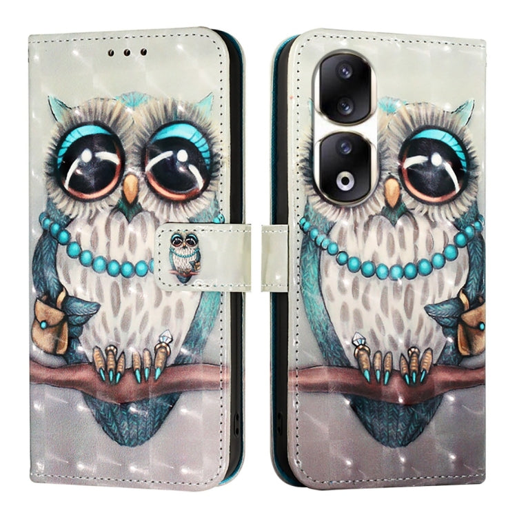 For Honor 90 Pro 3D Painting Horizontal Flip Leather Phone Case