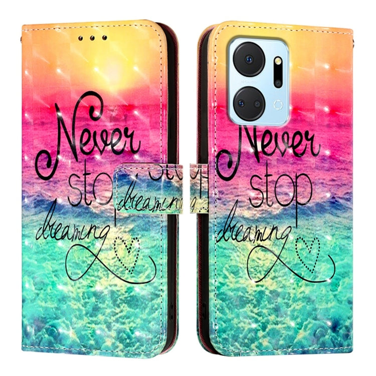 For Honor X7a / Play7T 3D Painting Horizontal Flip Leather Phone Case