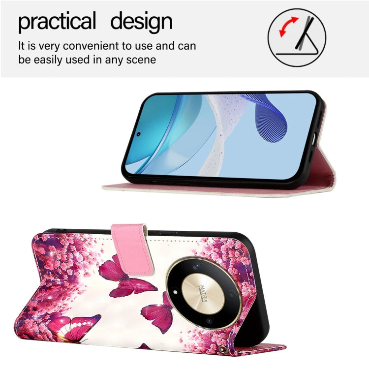 Honor X9b / Magic6 Lite Global 3D Painting Horizontal Flip Leather Phone Case