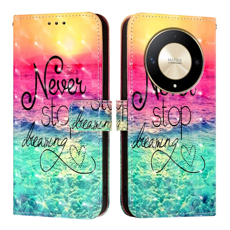 Honor X9b / Magic6 Lite Global 3D Painting Horizontal Flip Leather Phone Case