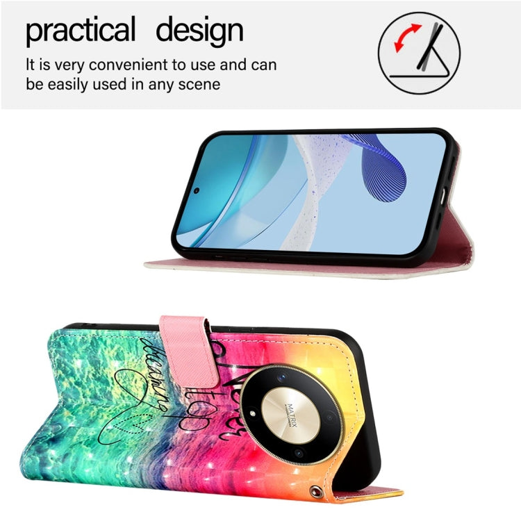Honor X9b / Magic6 Lite Global 3D Painting Horizontal Flip Leather Phone Case