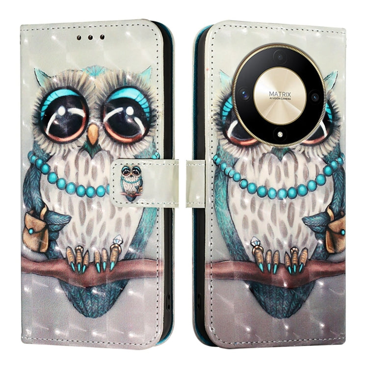 Honor X9b / Magic6 Lite Global 3D Painting Horizontal Flip Leather Phone Case
