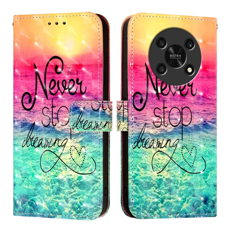 For Honor X30 2021 / X9 4G / 5G 3D Painting Horizontal Flip Leather Phone Case