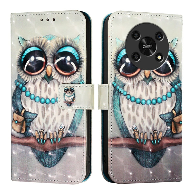 For Honor X30 2021 / X9 4G / 5G 3D Painting Horizontal Flip Leather Phone Case
