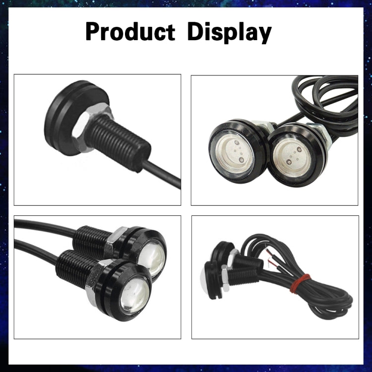 10pcs 23mm 1.5W DC12V Motorcycle Eagle Eye Light Double Lens Strobe Light
