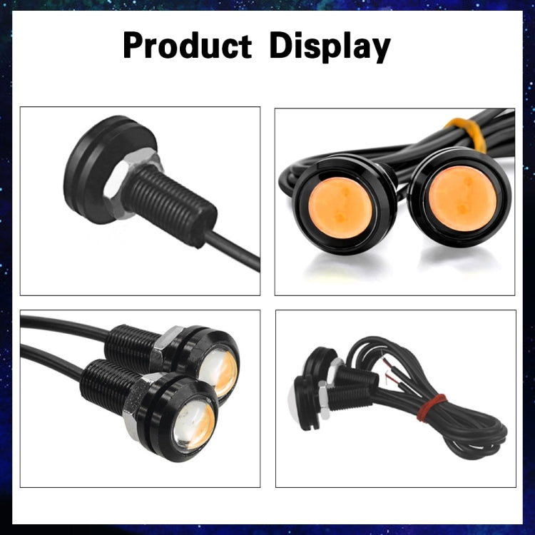 10pcs 23mm 1.5W DC12V Motorcycle Eagle Eye Light Double Lens Strobe Light
