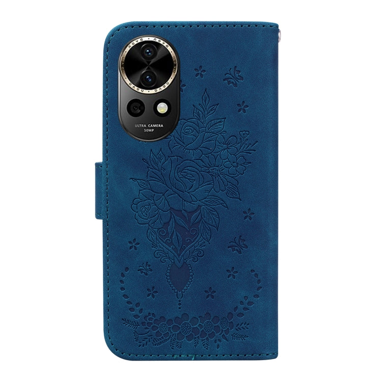 For Huawei nova 12 Butterfly Rose Embossed Leather Phone Case