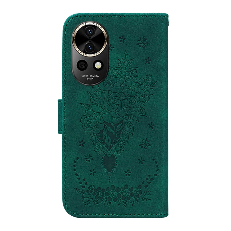For Huawei nova 12 Butterfly Rose Embossed Leather Phone Case