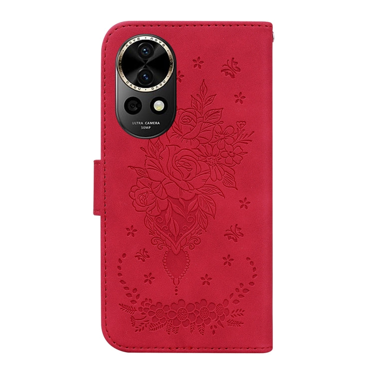 For Huawei nova 12 Butterfly Rose Embossed Leather Phone Case