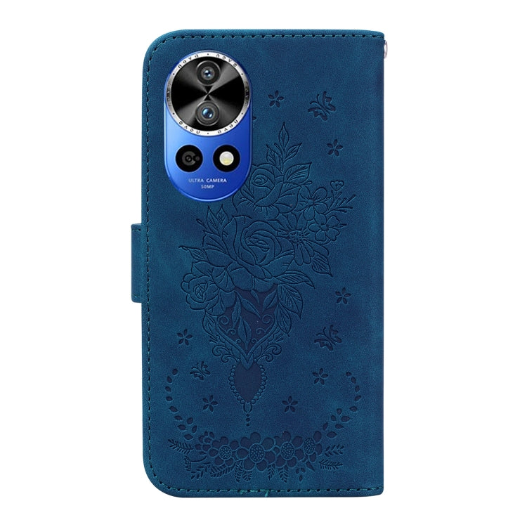 For Huawei nova 12 Pro / nova 12 Ultra Butterfly Rose Embossed Leather Phone Case