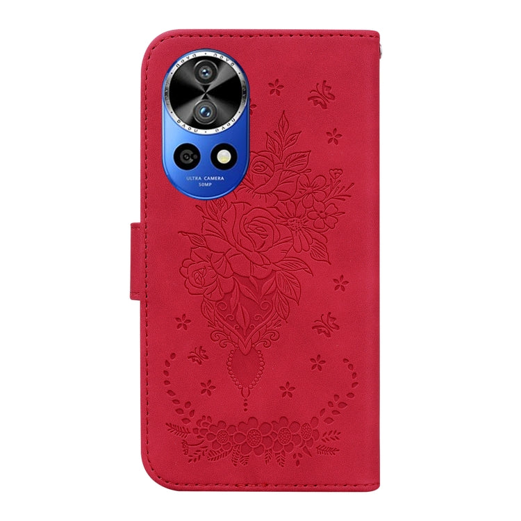 For Huawei nova 12 Pro / nova 12 Ultra Butterfly Rose Embossed Leather Phone Case