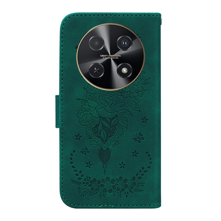For Huawei nova 12i Butterfly Rose Embossed Leather Phone Case
