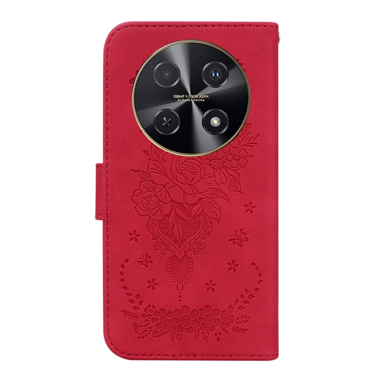 For Huawei nova 12i Butterfly Rose Embossed Leather Phone Case