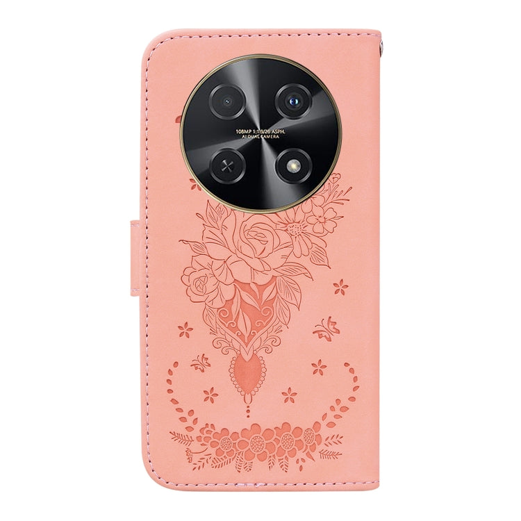 For Huawei nova 12i Butterfly Rose Embossed Leather Phone Case